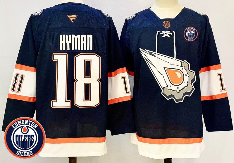 Men Edmonton Oilers #18 Hyman Drak Blue Fanatics 2025 NHL Jersey style 1